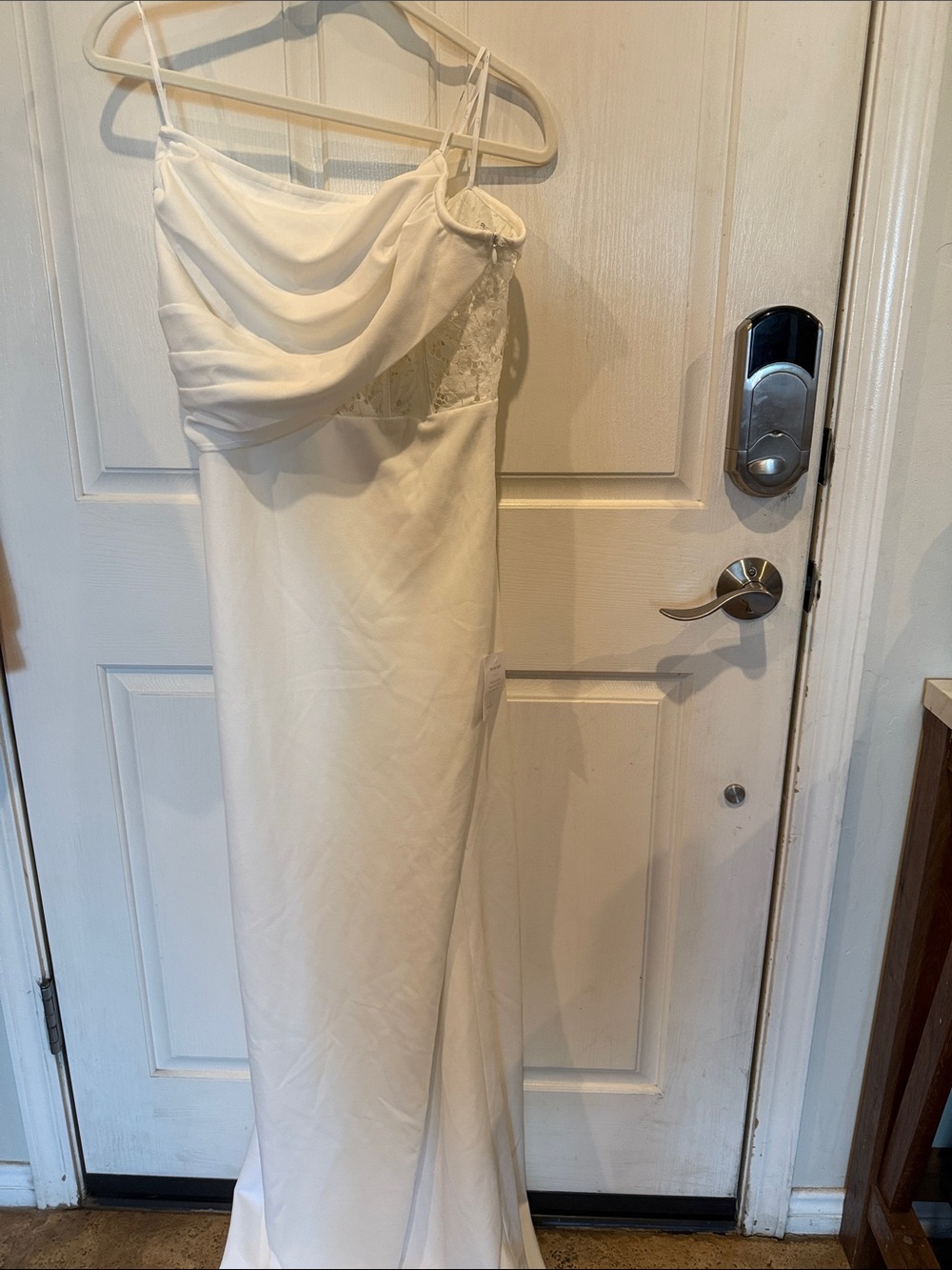 Lulu's Ivory White Draped Lace Wedding Dress